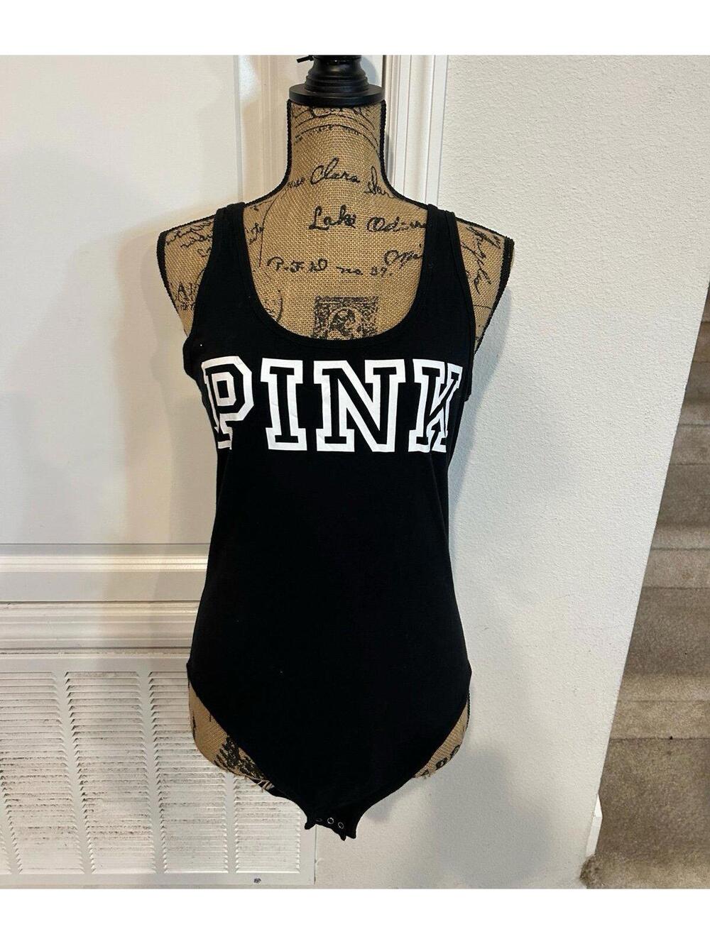 PINK Victorias Secret  “PINK” black body suit size L